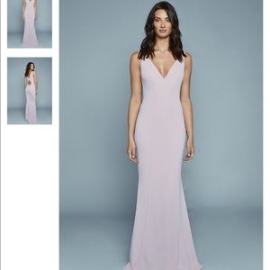NWT Katie May Mischka V-Neck Crepe Gown, Ballet